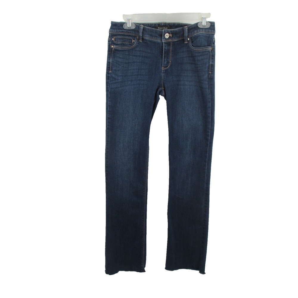 WHITE HOUSE BLACK MARKET Boot Leg Jeans Women 2R Blue Denim Low Rise Stretch